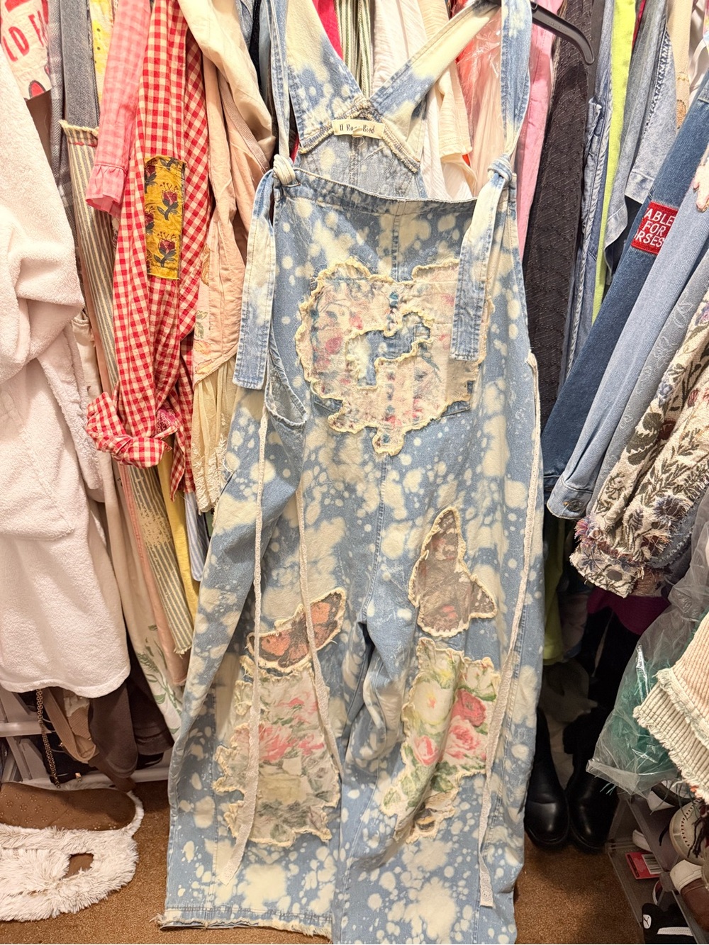 A Rare Bird Patchwork overalls